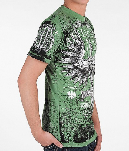 Двухстороняя футболка Affliction Simulation T-shirt Green цена